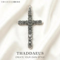 Large Richly Ornamented Cross Pendant,Brand New 925 Sterling Silver Masterful Jewelry Accessories Vitnage Gift For Women Men Qme Silver