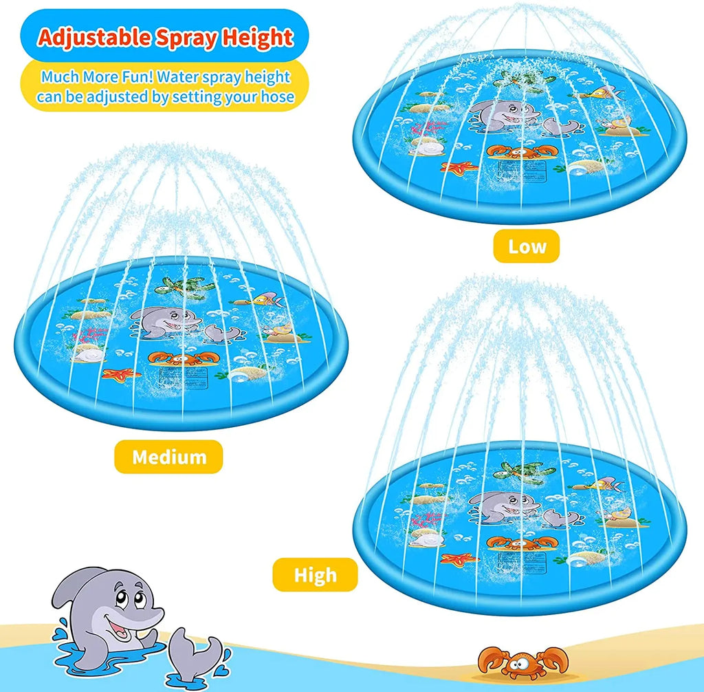 PVC Dolphin Spray Pad Outdoor Children's Water Fountain Summer Children's Interactive Toy Qme