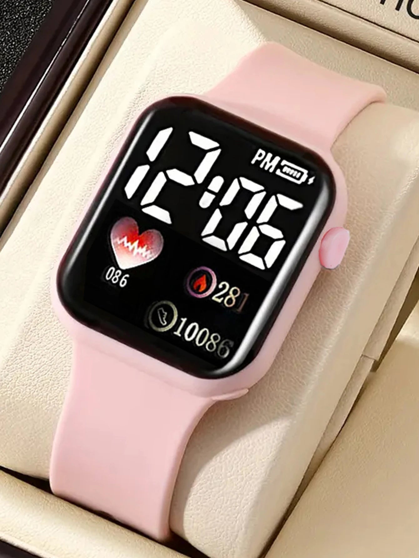 Love Pattern Electronic Watch And Butterfly Accessories Set Birthday Gift (No Box Included) Qme