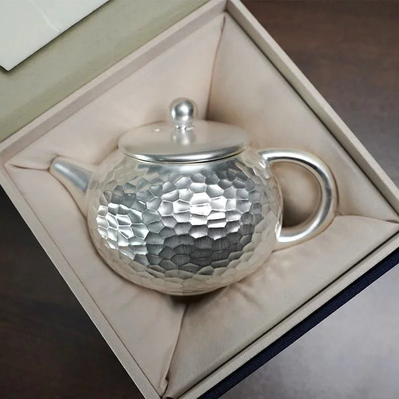 Silver-plated Tea Brewing Teapot Light Luxury Teacup Ceramic Qme