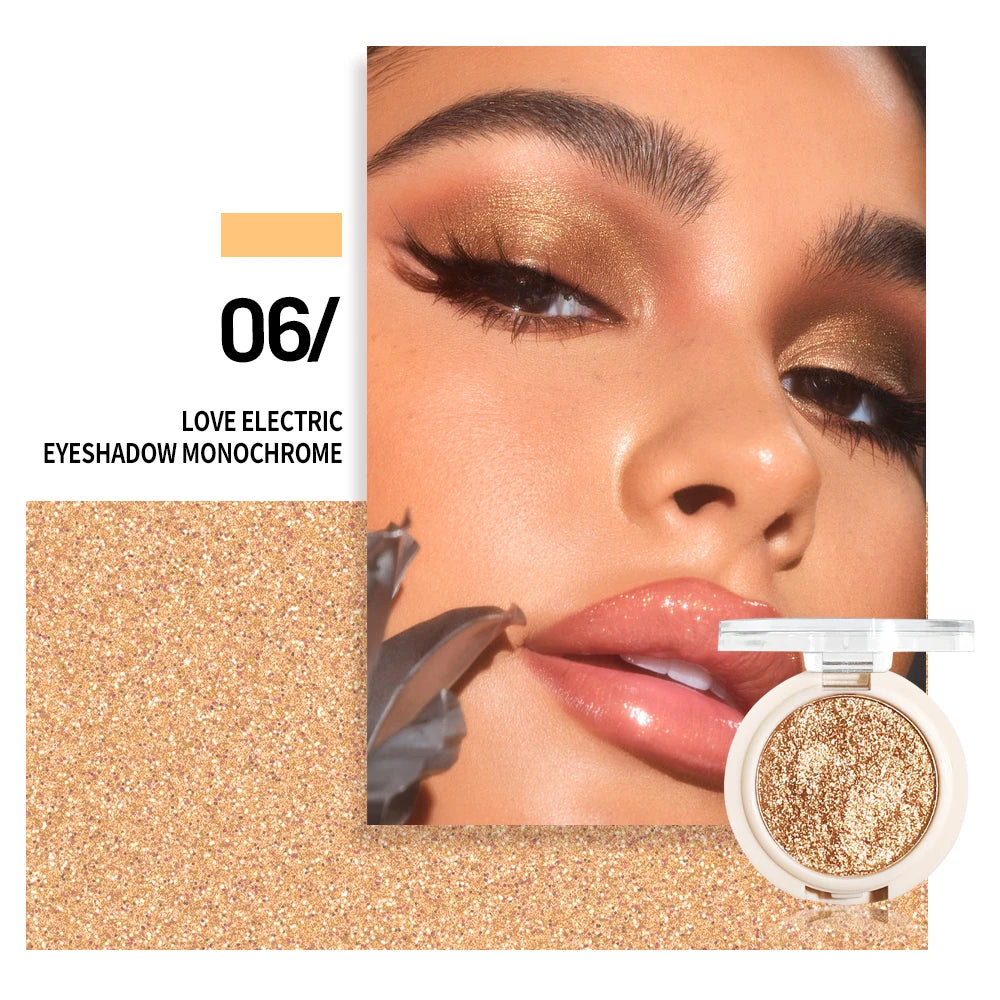 Sparkly Matte Glitter Eyeshadow Single High-pigment Easy Blend Eye Qme Glitter Gold
