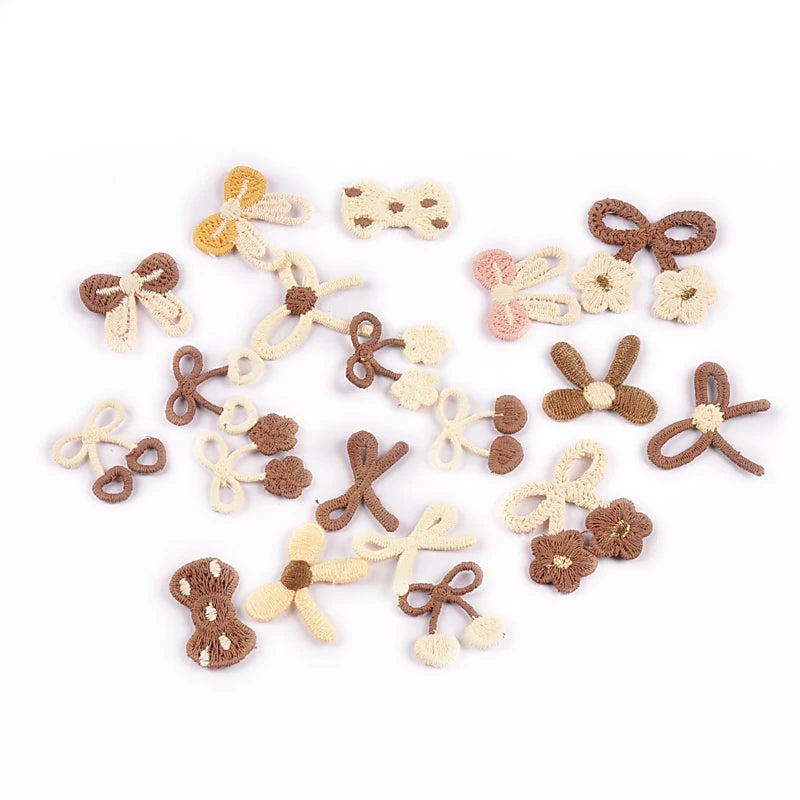 20pcs 16-35mm Mix Bow Shape Personality Appliques For Clothing Bag Decoration DIY Sewing Accessory Patch Without Gum cp4185 Qme 20pcs 1.6-3.5cm