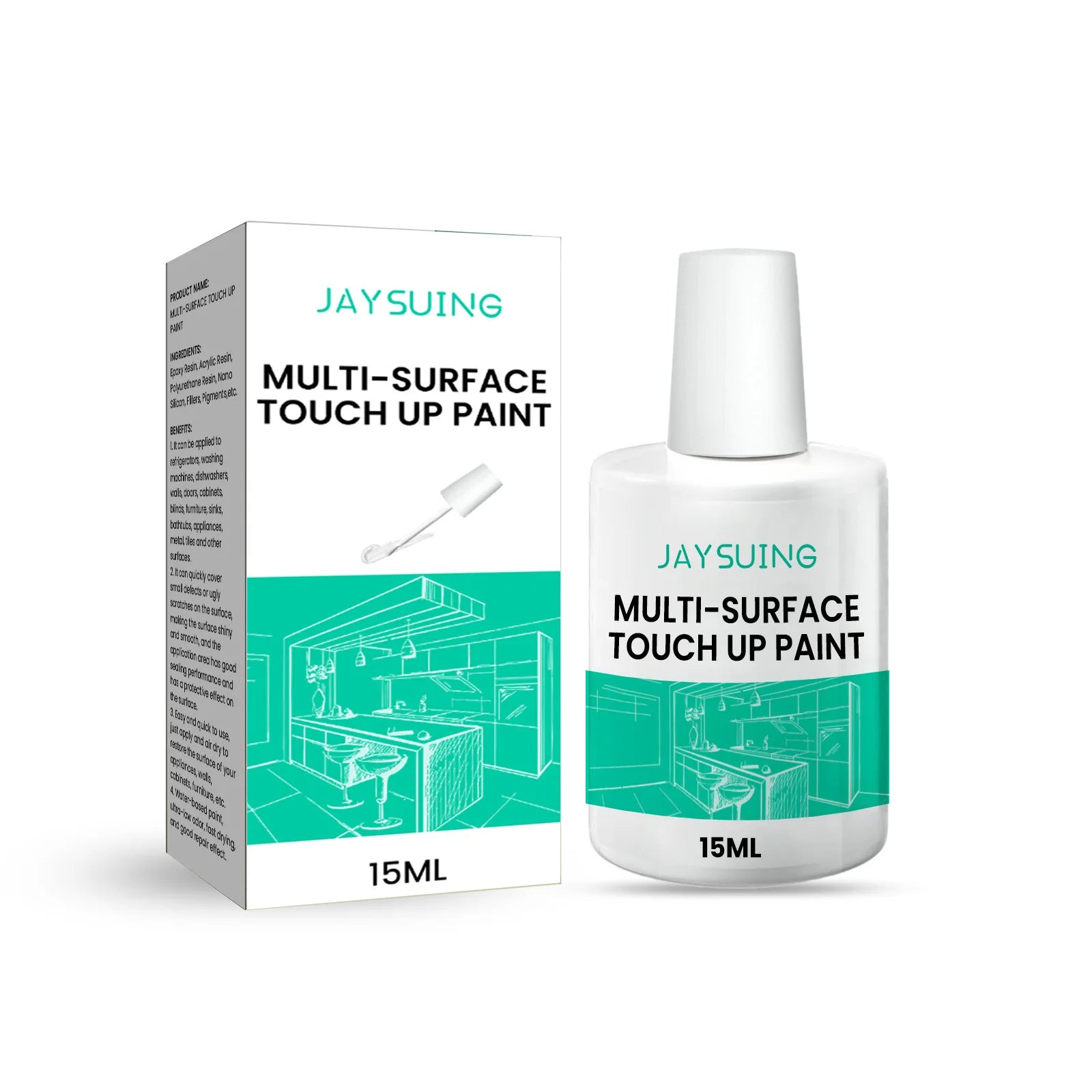 White Wall Repair Paint Graffiti Covering Hole Peeling Gap Crack Repair Paint Valid Mouldproof Quick-Drying Wall Mending Agent Qme