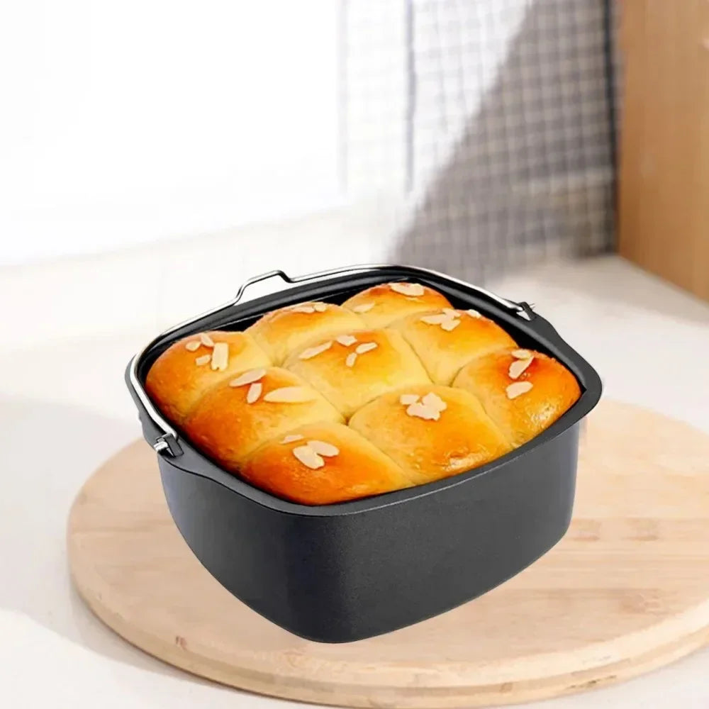 Air Fryer Non-stick Cake Baking Tray Basket Philips Dish Pan Kitchen Qme