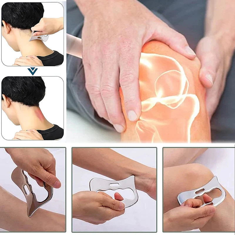 Body Slimming Scraping Board Muscle Massage Relaxation Stainless Qme