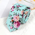 100 Cotton Floral Ties Men Women Elegant Flower Printed Necktie Dress Qme Turquoise