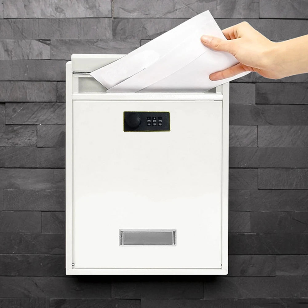 Modern Wall Mailbox Rainproof Hanging Secured Postbox Stainless Steel Mailbox for After Hours Deposits Qme