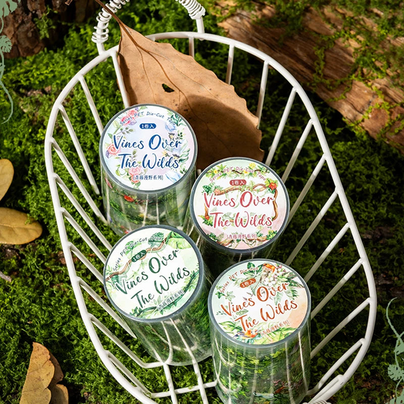 Vine Die-Cut Border Washi Tape, Greenery Wreath Trim Tape for Journal Collage Decoration, Wonderful Gifts for Birthdays /Holiday Qme ALL