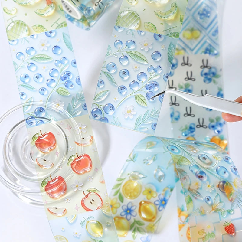 Transparent Glass Pattern Washi Tape, Decorative Background Tape for Journal Collage, Ideal for Holiday and Birthday Gifts Qme
