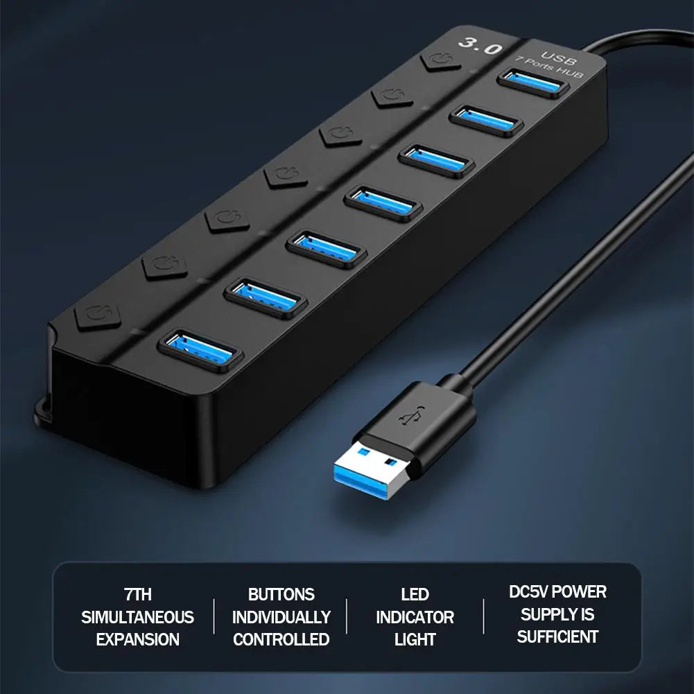 USB 3.0 Hub USB Hub 2.0 Multi USB Splitter Hub 30cm Long cable Multiple Expander for Computer Laptop PC Accessories Usb adapter Qme