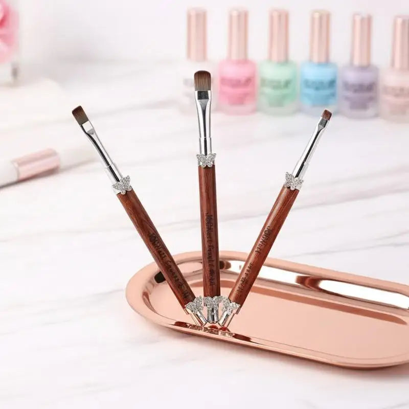Nail Art Brushes Professional Tech Detachable Rod Zircon Butterfly Qme