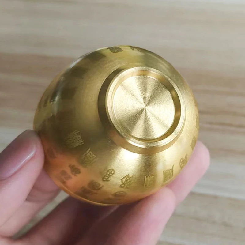 Pure Brass Baifu Cylinder Feng Shui Lucky Fortune Cornucopia Living Qme