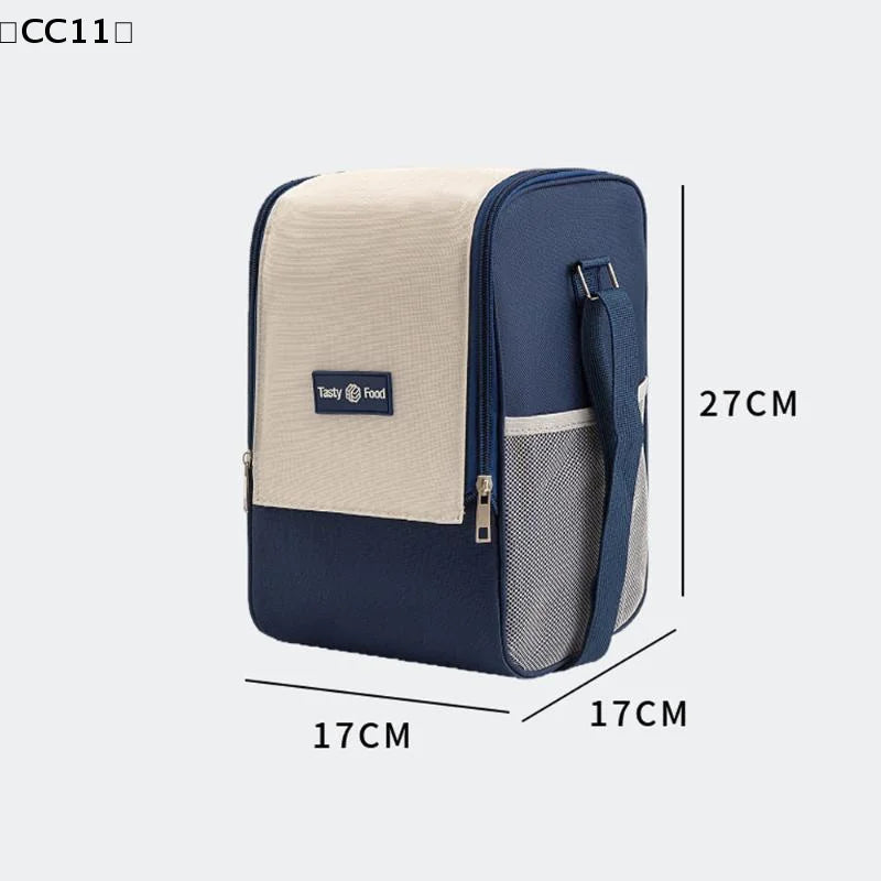 Double Pull Insulation Bag Large Capacity Lunch Ice Shoulder Strap Qme