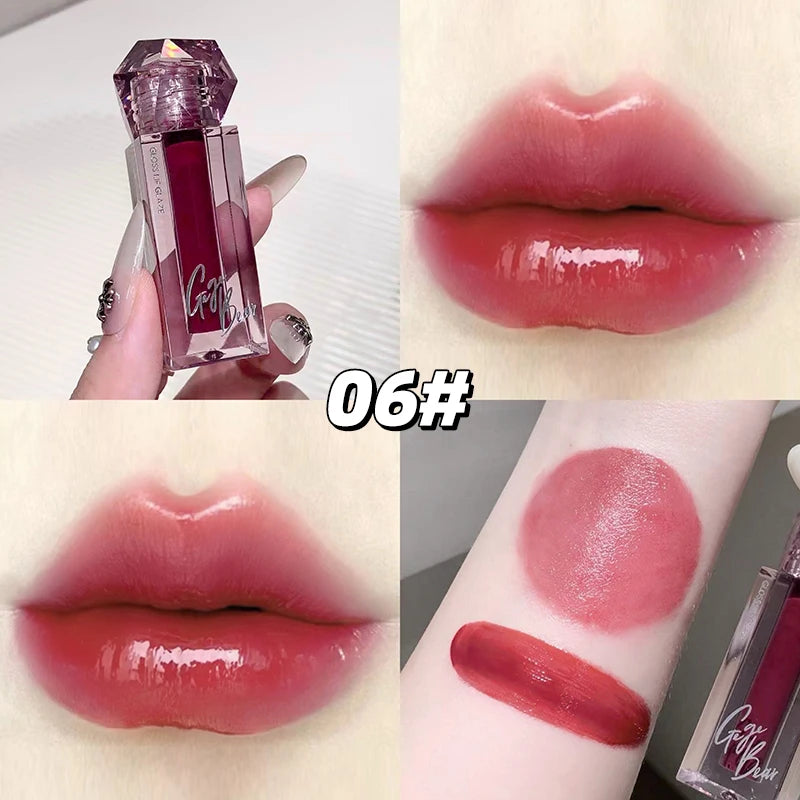 Gege Bear Mirror Lip Glaze Watery Shimmering Light Gloss Makeup 6 Qme GX1319-6