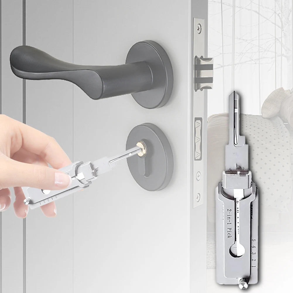 5-1PCS 2-in-1 Stainless Steel Key Decoder Available Hook Tool Pickup Hand Precision Tools O-ring Pickup Maintenance Repair Kits Qme