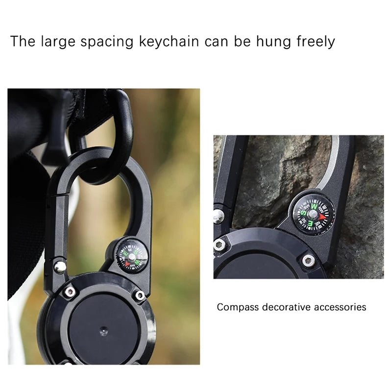 Anti-theft Metal Easy-to-pull Buckle Rope Elastic Keychain Qme