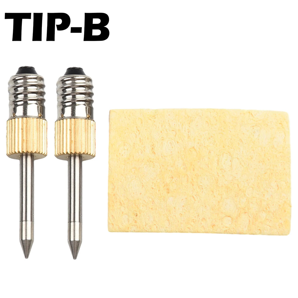 2PCS 50mm E10 Interface Soldering Iron Tips Set Welding Tips USB Soldering Tip Set B C K Type Workshop Equipment Power Tool Qme tip-B