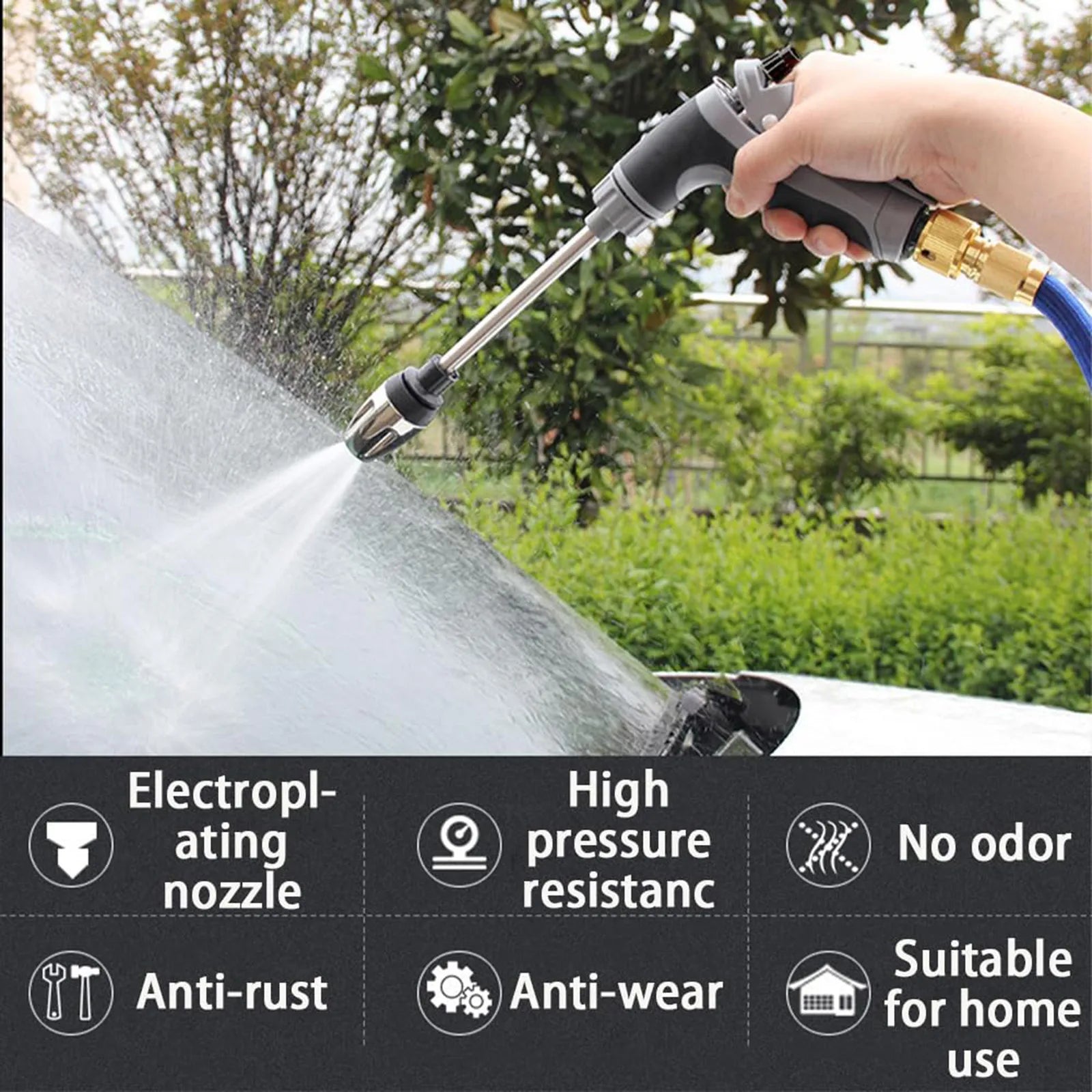 Portable Multifunctional Pressure Long Pole Washers Gun Garden Sprinkler Heavy High Pressure Water Irrigation Watering Tool Qme