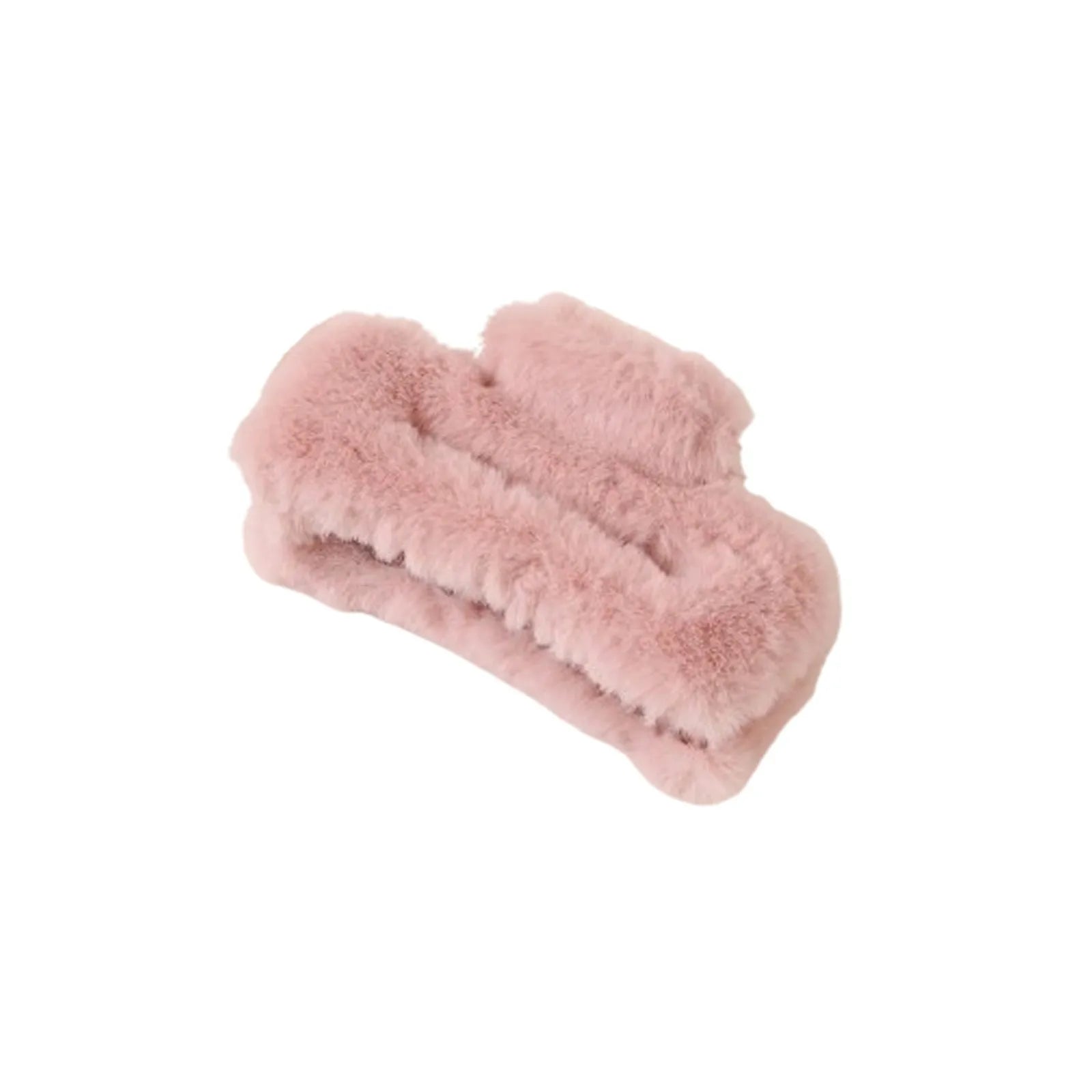 Large Solid Color Plush Hair Claw New Women's Hair Headwear High-End Feel Shark Claw Hairpin Fashionable Hair Accessories Qme Pink One Size