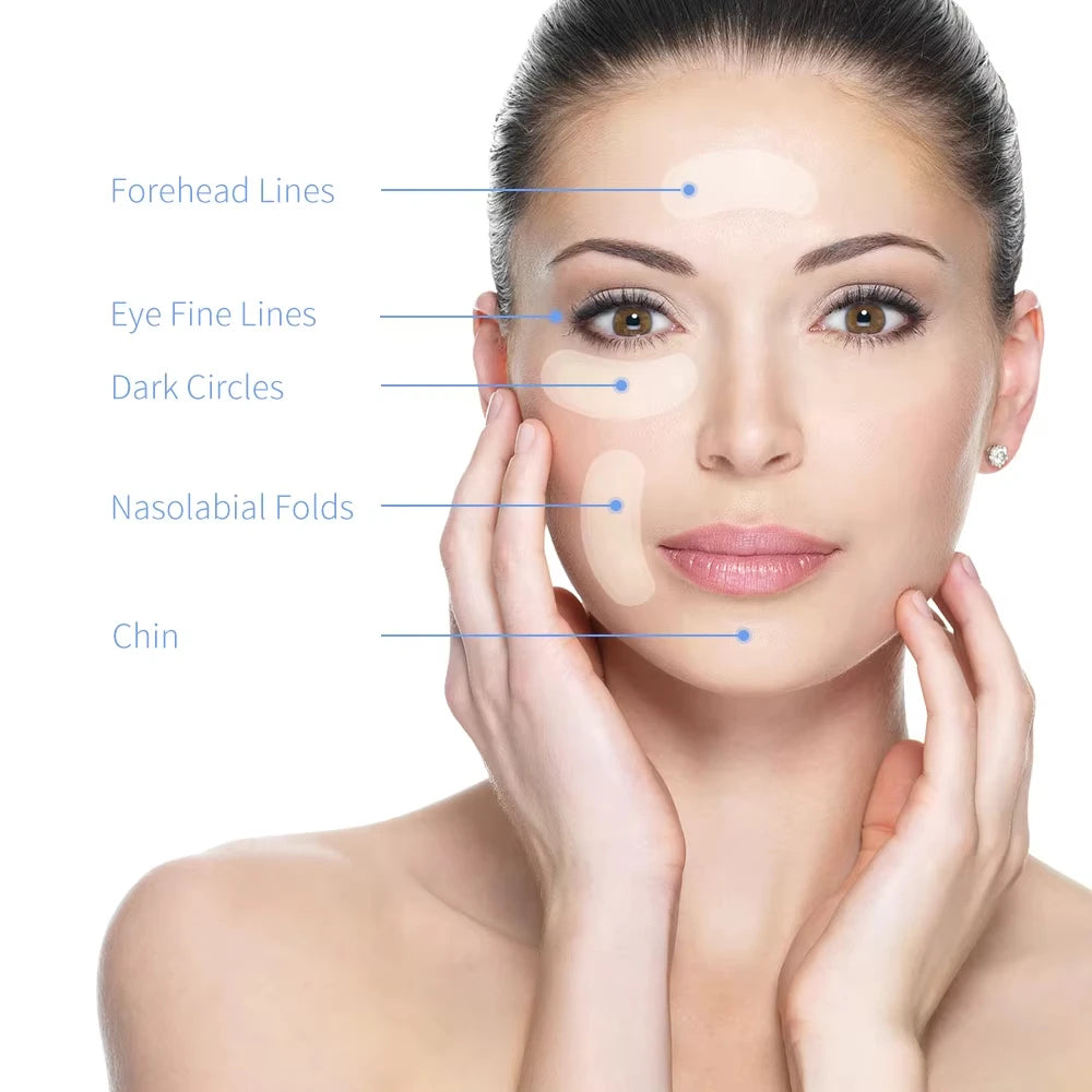 0.25mm Retinol Microneedle Eye Patches Mask Reduce Dark Circle & Eye Bags Anti-Aging Firming Patches Forehead & Smile Line Patch Qme