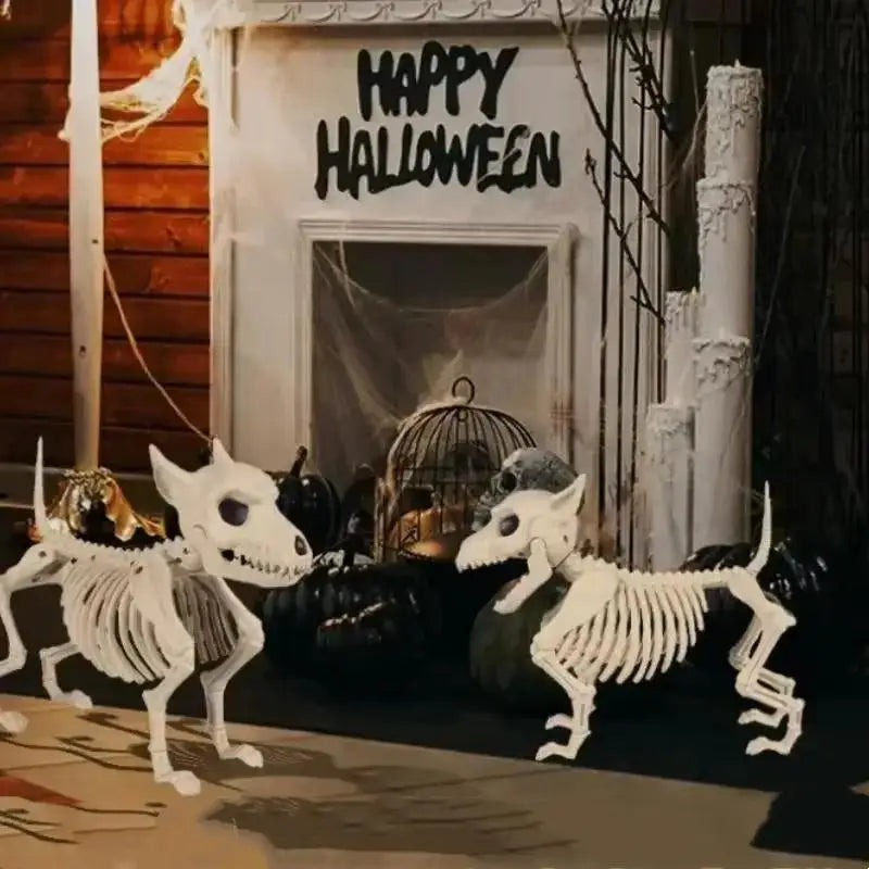 Halloween Skeleton Decoration Props Simulated Animal Models Wolf Qme