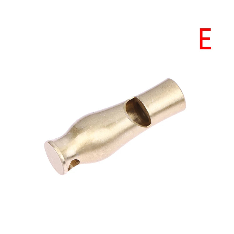 Brass Whistle Keychain Pendant Outdoor Survival Portable Single Tube Qme E