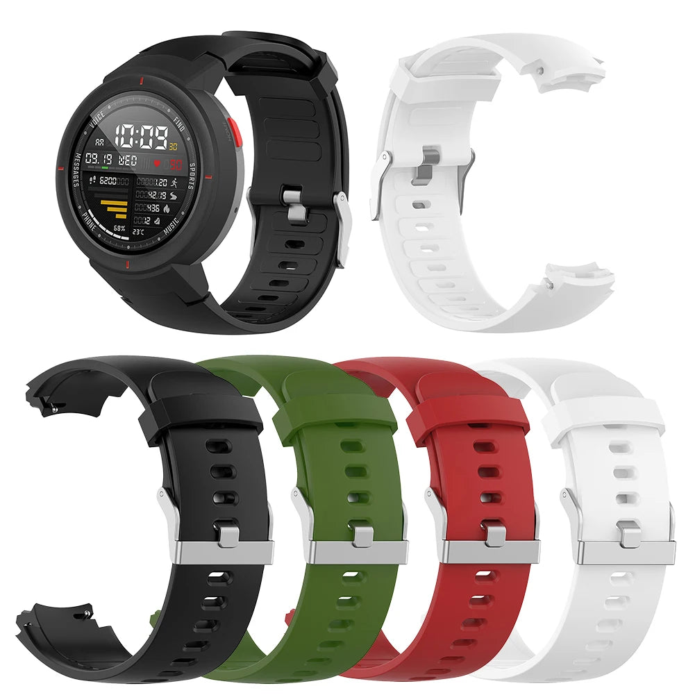 Silicone Strap Adjustable Sports Wristband Replacement Wrist Band Bracelet Smart Watch Band for Huami Verge Qme
