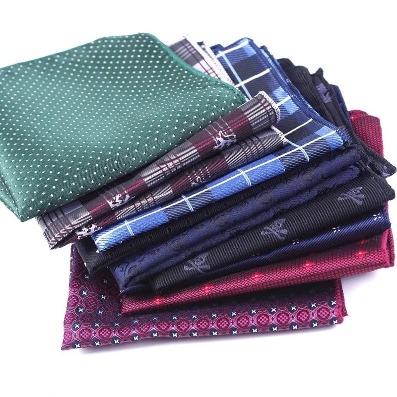 Men Pocket Square Suits Hanky for Men Plaid Handkerchiefs Casual Suit Square Handkerchief Towels for Party Classic Suit Napkin Qme