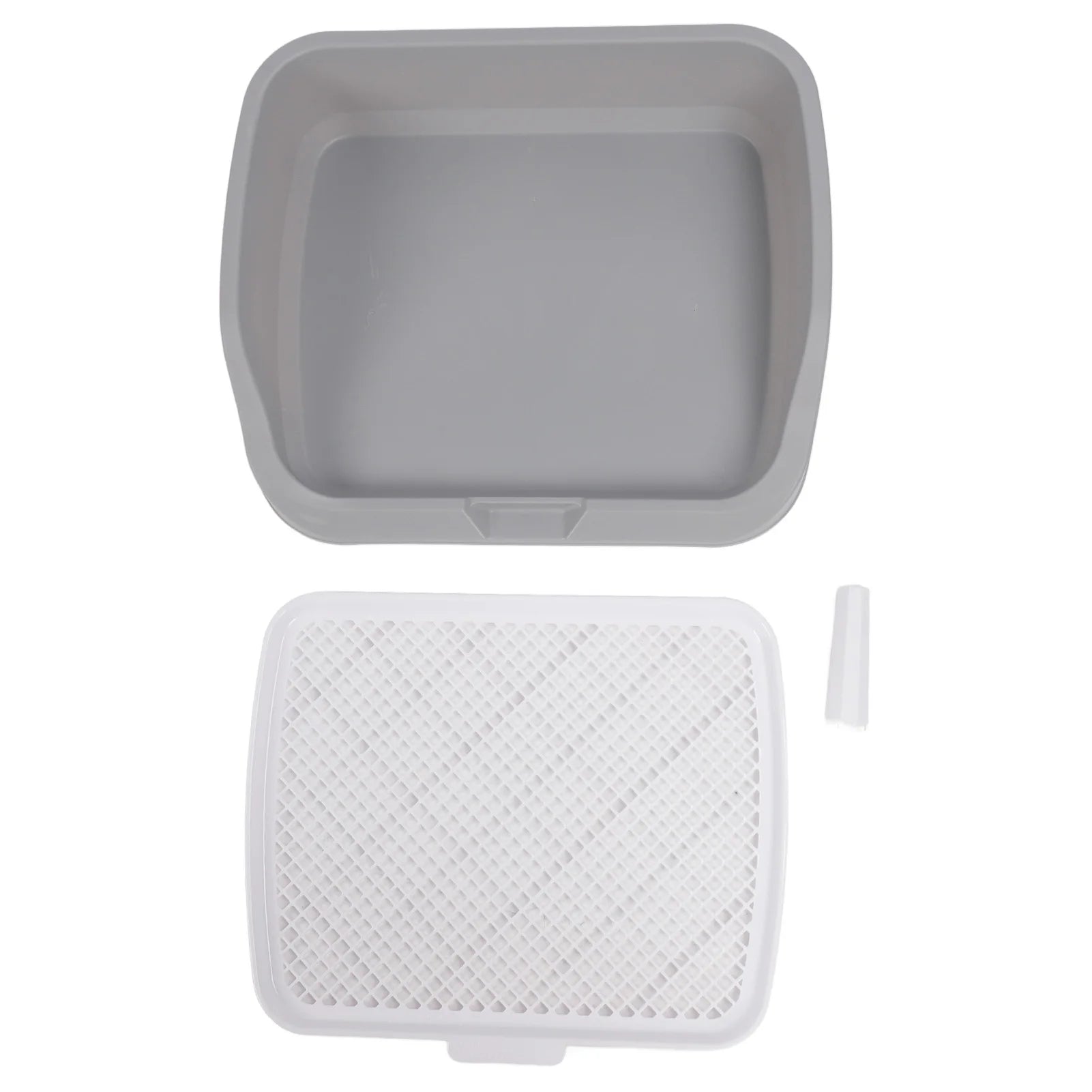 Dog Training Toilet Dog Potty Tray Portable Multifunctional Pet Mesh Puppy Training Pad Holder with Splash Wall for Small Animal Qme GRAY