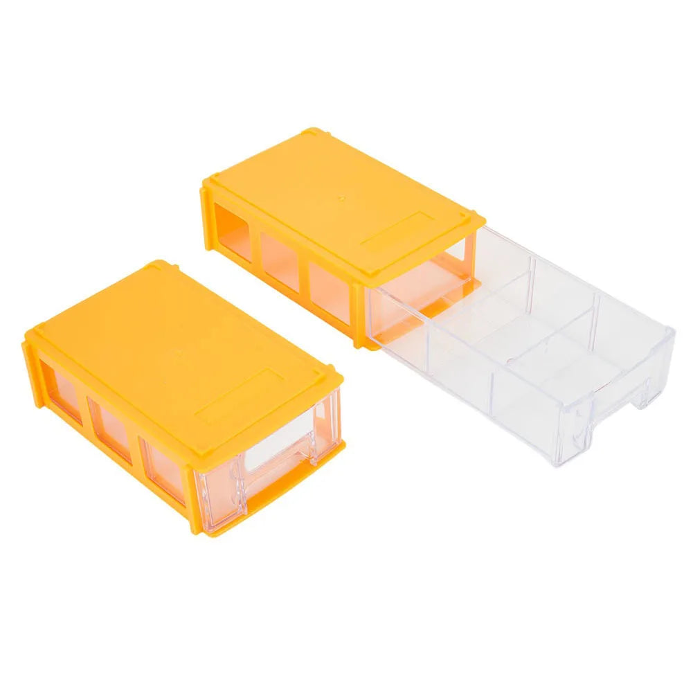 2 X Stackable Plastic Hardware Parts Storage Organizer With Clear Drawers For Screws Components Crafts Sewing Supplies Qme