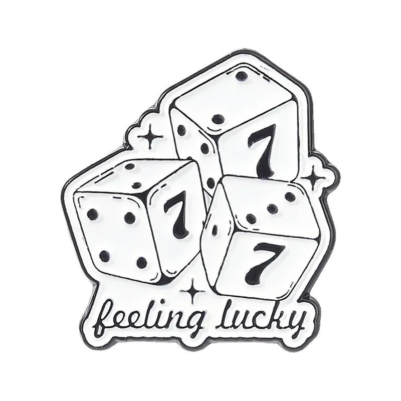Cute Lucky Number 777 Enamel Pin Stylish Digital Pattern Metal Brooch For Backpack Clothing Decor Collection Holiday Small Gifts Qme style3