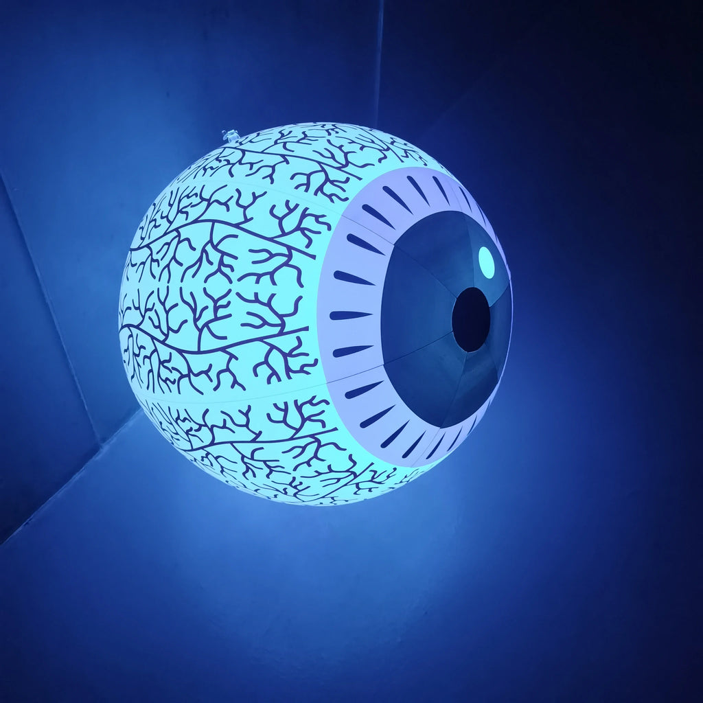 Christmas inflatable outdoor courtyard shopping mall decoration, luminous horror 16/24-inch big eye ball prop, waterproof Qme