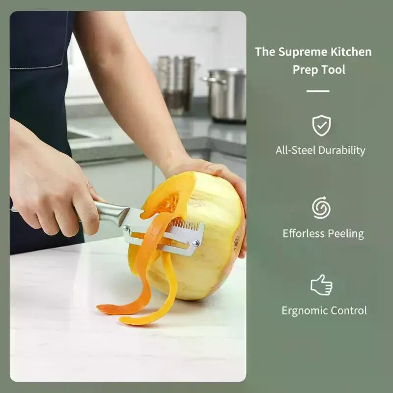 Multifunctional 3-in-1 Stainless Steel Peeler Vegetable & Fruit Slicer Shredder Versatile Kitchen Tool For Peeling Shredding Qme