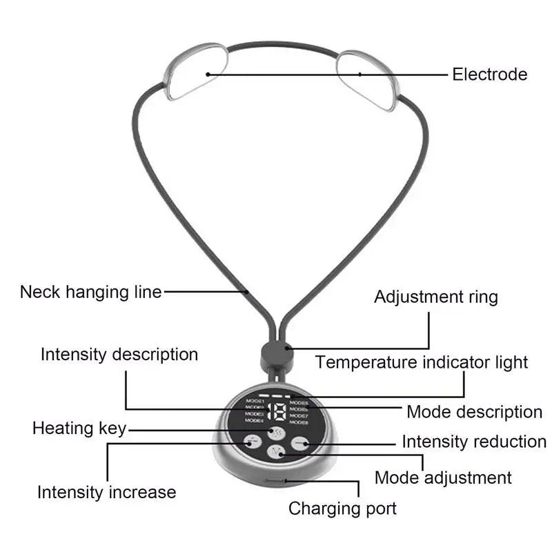 Heated Neck Massager Sleep Massag Smart Cervical Necklace Portable Qme