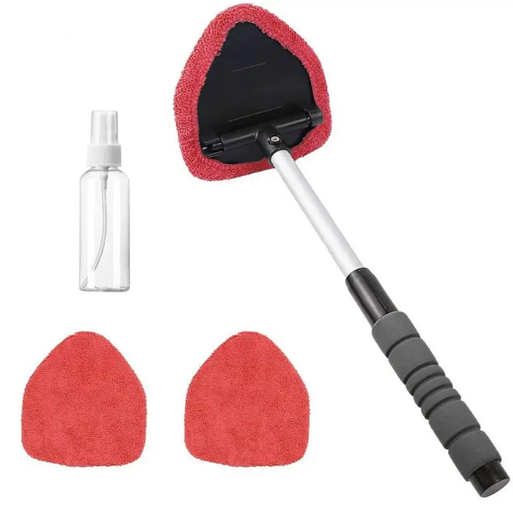 Car Windshield Cleaner Tool Bonnet Microfiber Cloth Inside Cleaning Qme Red