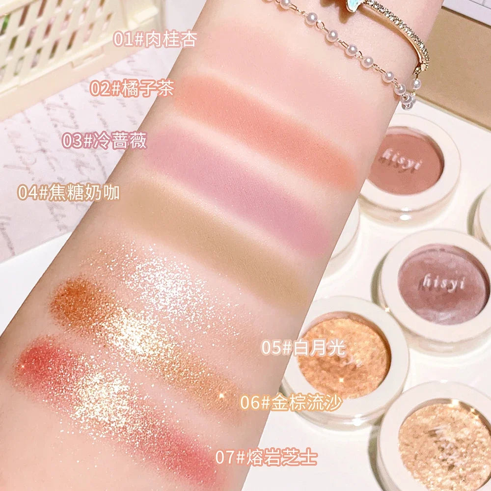 Single-color Eyeshadow Matte Shimmer High-pigment Brightening Qme
