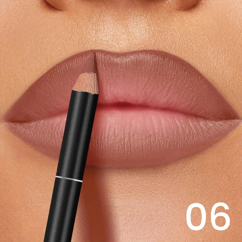 Ultra-long Lasting Matte Lip Liner Pen Smudge-proof Clump-free Full Qme 06