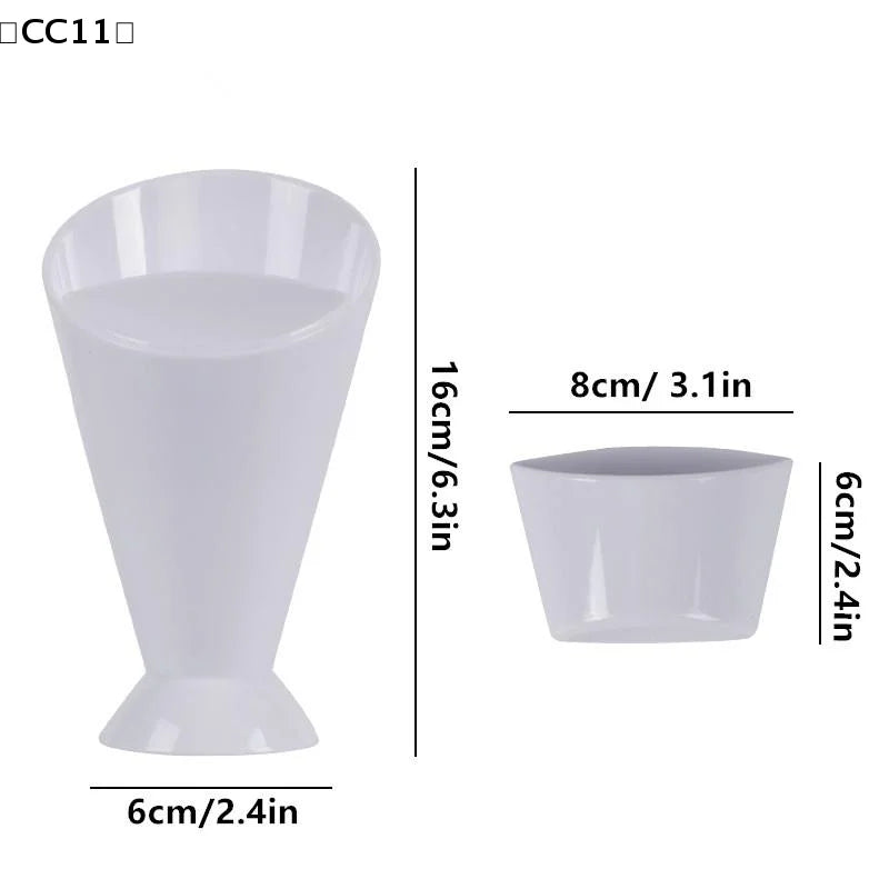 Fries Shelf Holder Assorted Sauce Chips Dip Snack Cone Stand Cup Two Qme