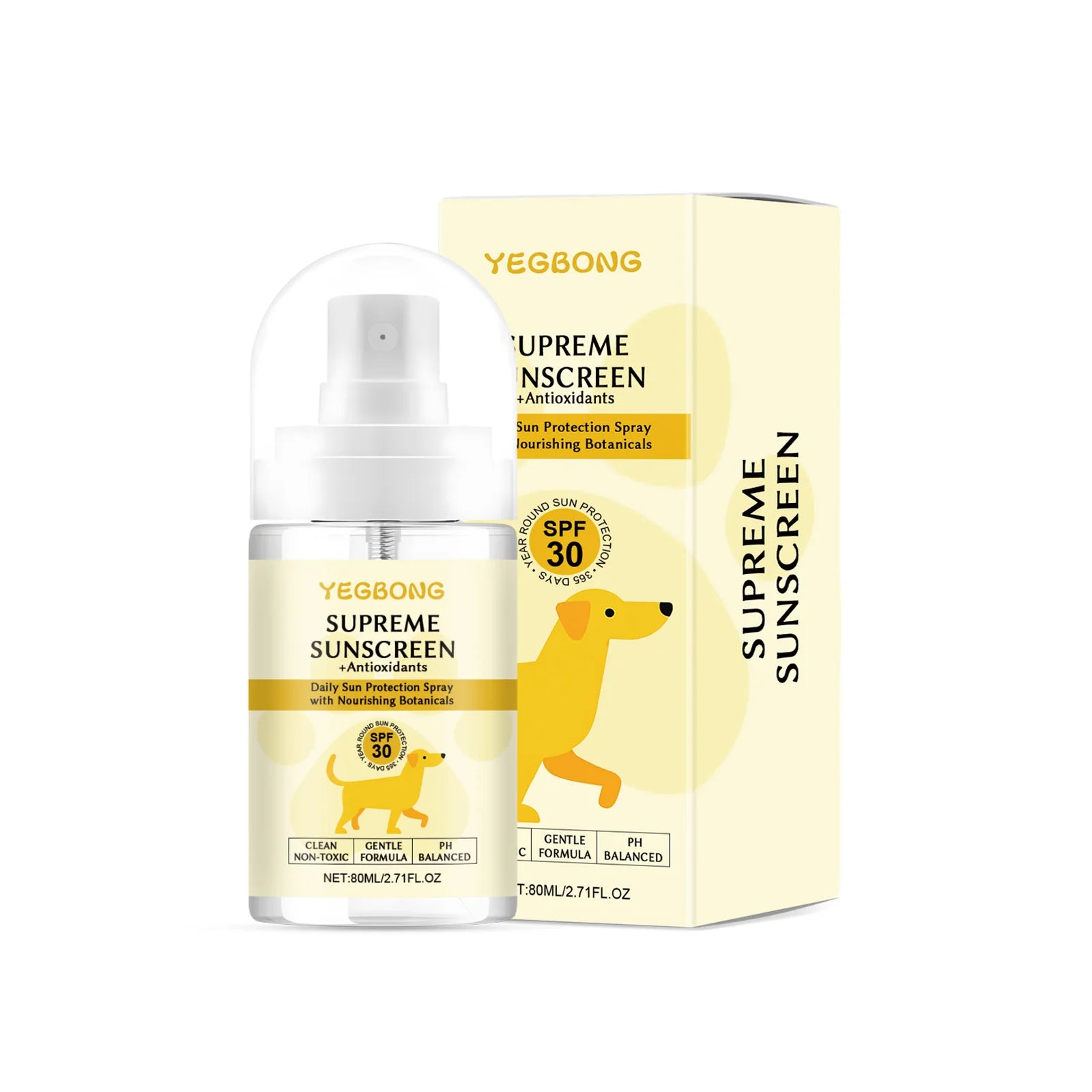 Dog Sunscreen Spray Enhance Skin Resistance Prevent UV Damage Waterproof Non-irritating Gentle Formula Sunscreen Care Pet Spray Qme