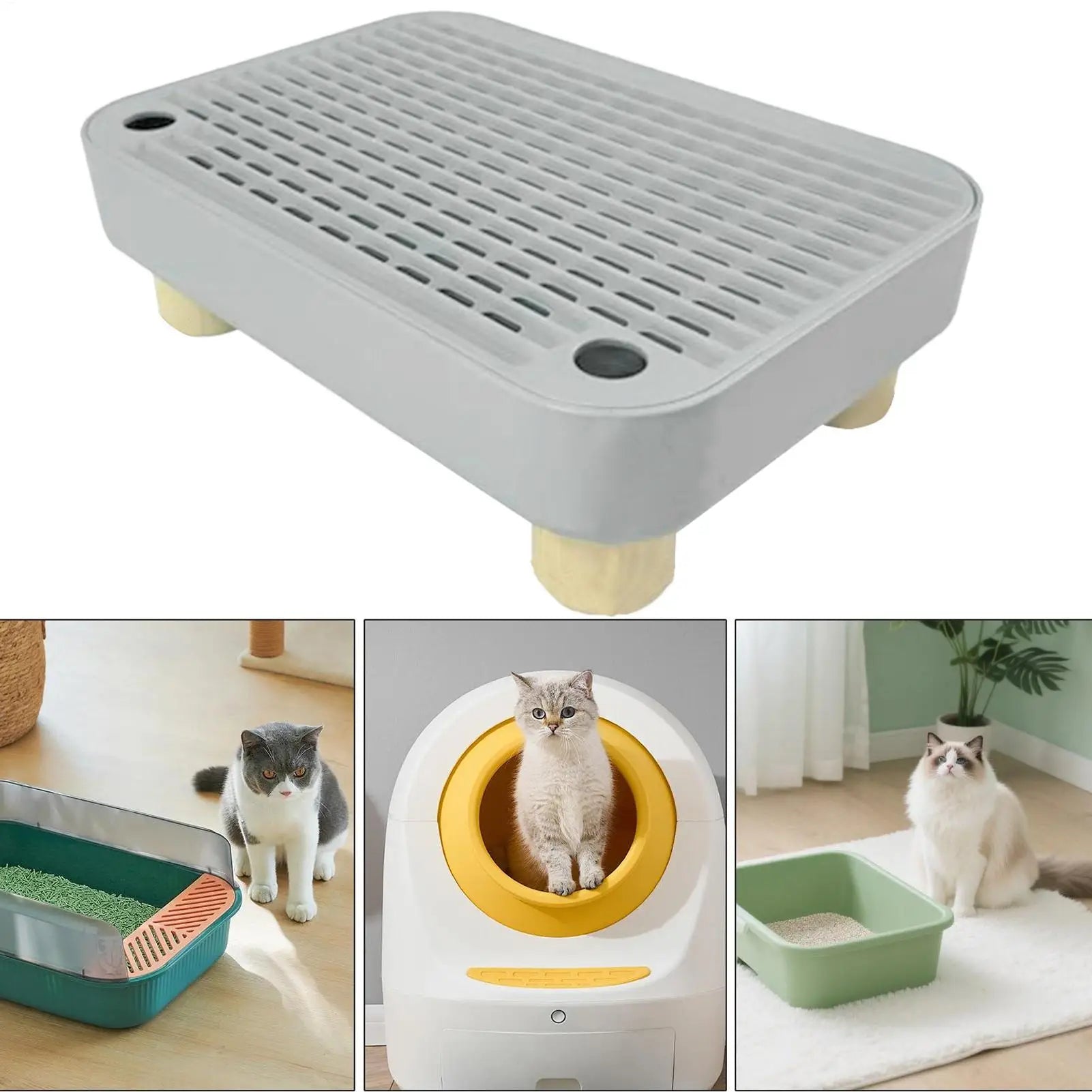 Litter Box Ramp Senior Cat Poop Step Filter Function Anti-tracking Qme