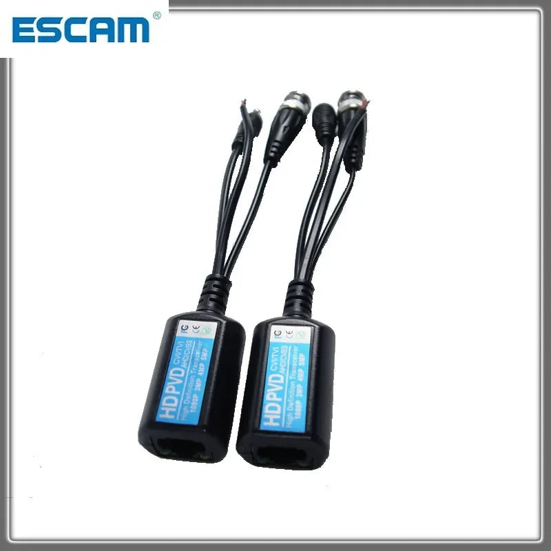 ESCAM 215PVD 200M Range For HD CVI/AHD/TVI Twisted BNC CCTV Passive Transceivers Cat5 CCTV UTP Video Balun IPC For 2MP 3MP 4MP Qme