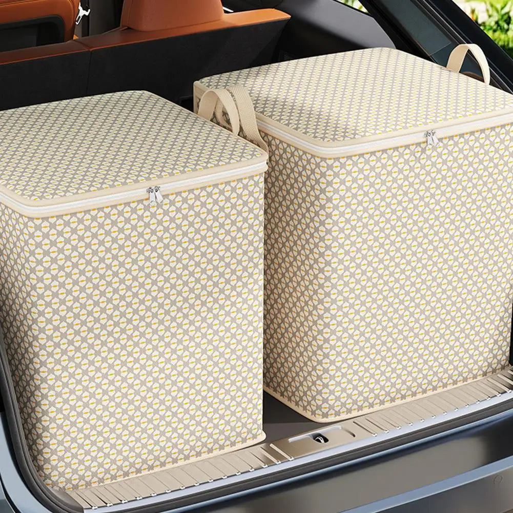 Non-woven Quilt Storage Bag With Lids Zipper Foldable Clothes Quilt Bins Container Large Capacity Dust-proof Bag Organize Qme