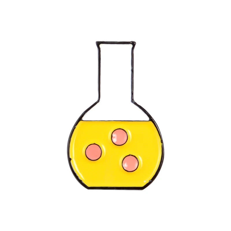 Science Stuff Enamel Pins Tube, Atomic Model,Chemical Symbol, Conical Flask Brooch Badge Gift for Science Enthusiast Wholesale Qme style-13
