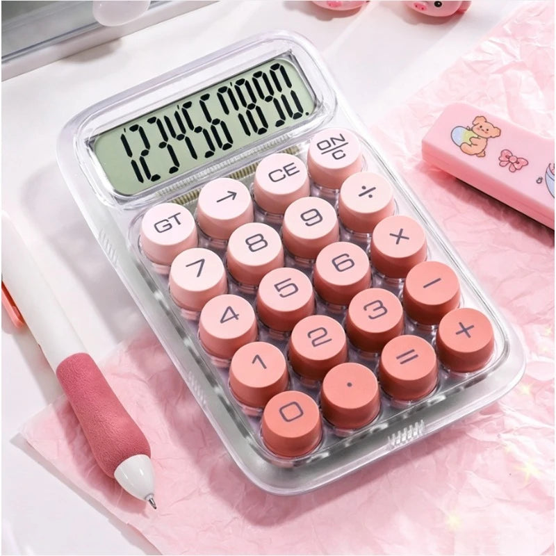 Calculator Office Commercial Transparent Dopamine Gradient Color Computer Cute High Appearance Level Calculator Qme pink