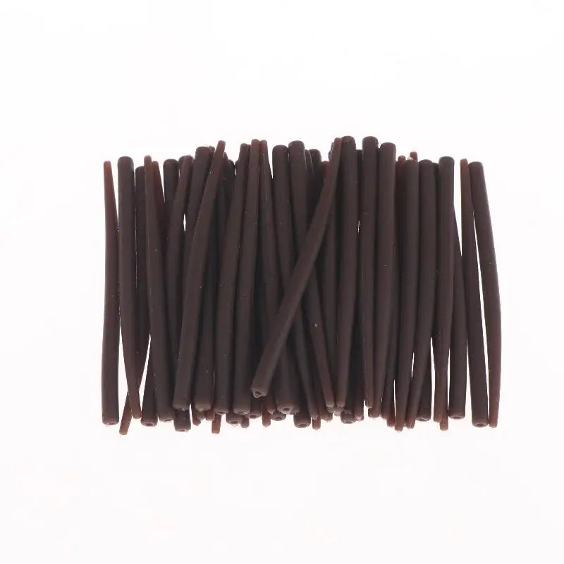 50 Carp Fishing Rig Anti Sleeves Terminal Accessories Winding Hook Qme Coffee 50pcs