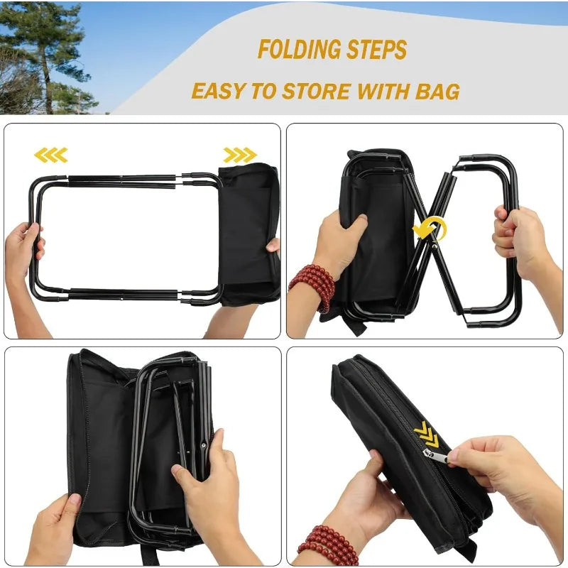 Portable Folding Camping Stool Carry Bag Lightweight Collapsible Qme