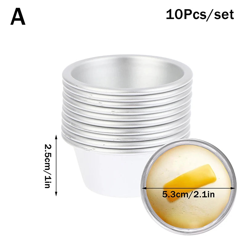 Puto Cake Mold Aluminum Alloy Egg Tart Cup Cupcake Mini Round Baking Qme A
