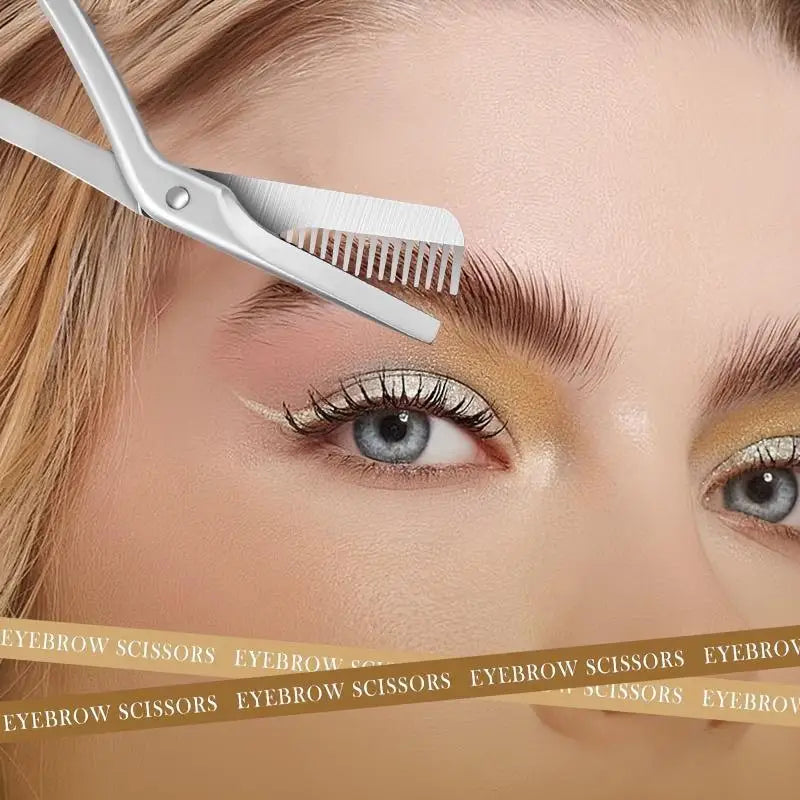 Eyebrow Scissors Stainless Steel Comb Accurate Symmetrical Shaping Qme