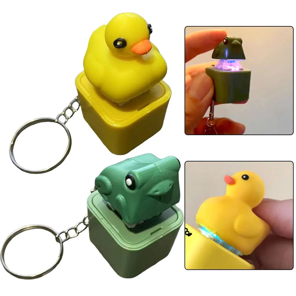 Duck Quacking Fidget Toy - Quacking Duck Keychain For Mini Quacking Duck Stress Reliever Plastic Frog Duck Keychain Qme