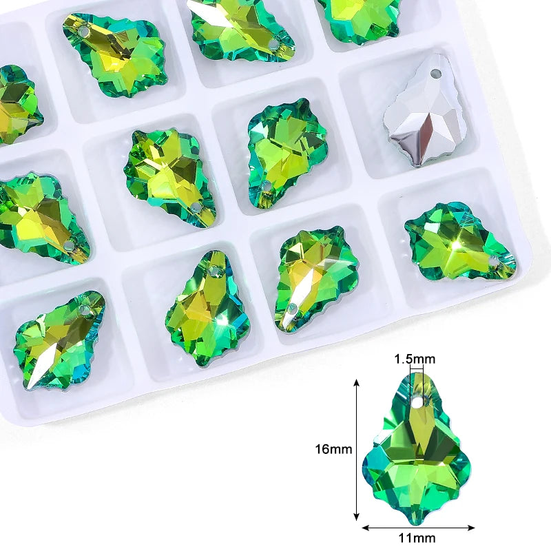 Crystal Multi -shape Pendants Shiny Single Hole Glass Beads For Jewelry Making Supplies Earring Necklace Jewelry Accessories Qme 2-12pcs